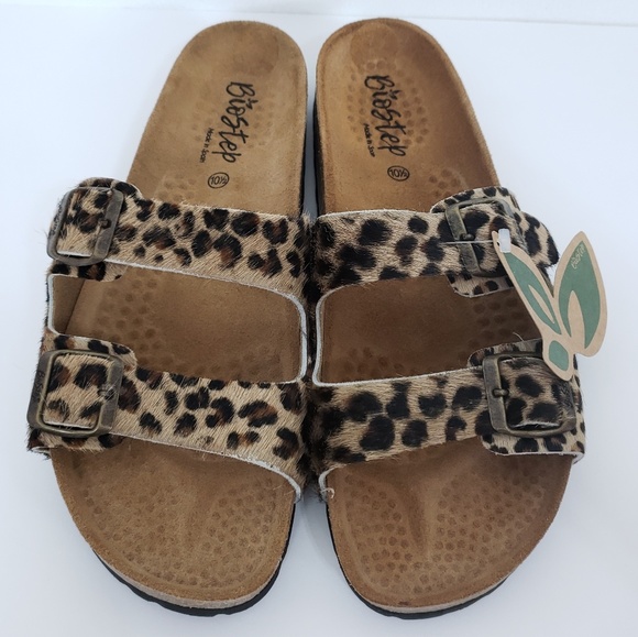 biostep leopard sandals
